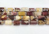 CTB873 13*25mm - 14*19mm faceted tube mookaite beads