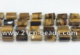 CTB874 13*25mm - 14*19mm faceted tube yellow tiger eye beads