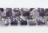 CTB877 13*25mm - 14*19mm faceted tube amethyst beads