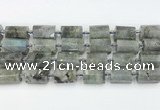 CTB878 13*25mm - 14*19mm faceted tube labradorite beads