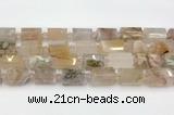 CTB884 13*25mm - 14*19mm faceted tube sakura agate beads