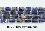 CTB889 15.5 inches 13*25mm - 14*19mm faceted tube sodalite beads