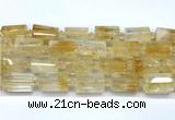 CTB944 15 inches 13*25mm - 14*19mm faceted tube citrine beads