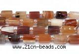 CTB950 15 inches 13*25mm - 14*19mm faceted tube agate beads