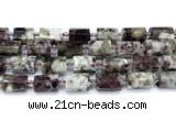 CTB952 15 inches 13*25mm - 14*19mm faceted tube pink tourmaline beads