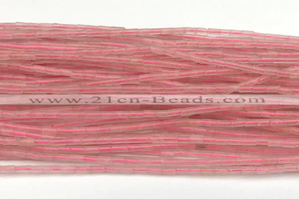CTB969 15 inches 2*4mm tube rose quartz beads