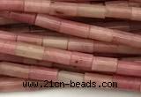 CTB988 15 inches 2*4mm tube pink wooden jasper beads