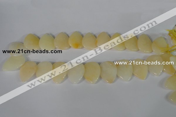 CTD03 Top drilled 22*30mm flat teardrop yellow aventurine beads