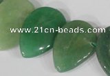 CTD04 Top drilled 22*30mm flat teardrop green aventurine beads