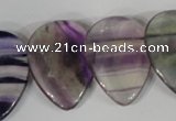 CTD06 Top drilled 22*30mm flat teardrop fluorite gemstone beads