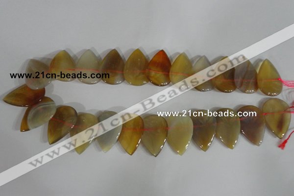 CTD08 Top drilled 22*30mm flat teardrop agate gemstone beads