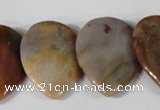 CTD10 Top drilled 22*30mm flat teardrop jasper gemstone beads