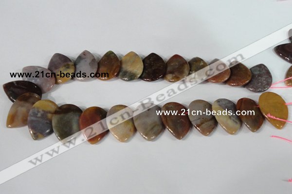 CTD10 Top drilled 22*30mm flat teardrop jasper gemstone beads