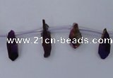 CTD1104 Top drilled 4*12mm - 5*18mm nuggets plated quartz beads