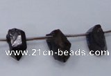 CTD1106 Top drilled 6*15mm - 8*18mm nuggets plated quartz beads