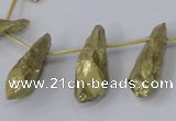 CTD1111 Top drilled 8*25mm - 10*30mm nuggets plated quartz beads