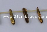 CTD1130 Top drilled 4*12mm - 6*20mm nuggets plated quartz beads