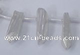 CTD1135 Top drilled 6*20mm - 8*25mm nuggets plated quartz beads