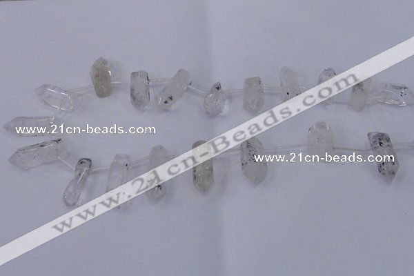 CTD1138 Top drilled 8*20mm - 10*30mm nuggets white crystal beads