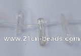 CTD1140 Top drilled 5*12mm - 6*18mm nuggets white crystal beads