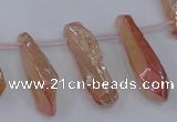 CTD1150 Top drilled 8*20mm - 10*30mm sticks plated quartz beads