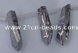 CTD1151 Top drilled 8*20mm - 10*30mm sticks plated quartz beads