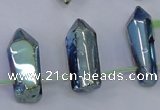 CTD1154 Top drilled 8*20mm - 10*30mm sticks plated quartz beads