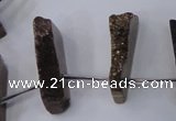 CTD1162 Top drilled 8*25mm - 10*35mm freeform plated quartz beads