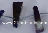 CTD1164 Top drilled 8*25mm - 10*35mm freeform plated quartz beads