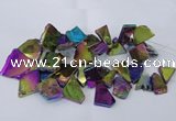 CTD1169 Top drilled 15*25mm - 30*40mm freeform plated agate beads