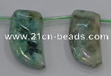 CTD1188 Top drilled 15*30mm - 16*32mm horn plated quartz beads