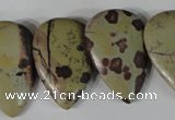 CTD12 Top drilled 22*30mm flat teardrop artistic jasper beads