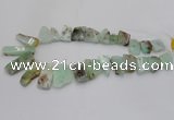 CTD1202 Top drilled 13*18mm - 15*40mm freeform Australia chrysoprase beads