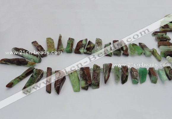 CTD1205 Top drilled 5*20mm - 10*40mm sticks Australia chrysoprase beads