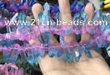 CTD1210 Top drilled 7*25mm - 9*40mm sticks plated quartz beads