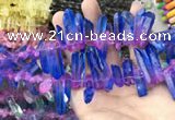 CTD1212 Top drilled 7*25mm - 9*40mm sticks plated quartz beads