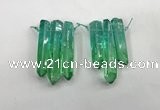 CTD1221 Top drilled 7*30mm - 9*45mm sticks plated quartz beads