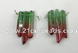 CTD1223 Top drilled 7*30mm - 9*45mm sticks plated quartz beads