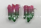 CTD1225 Top drilled 7*30mm - 9*45mm sticks plated quartz beads