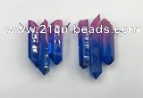 CTD1226 Top drilled 7*30mm - 9*45mm sticks plated quartz beads