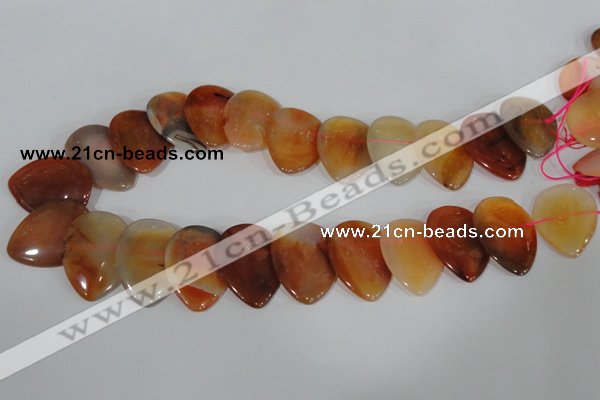 CTD14 Top drilled 22*30mm flat teardrop agate gemstone beads