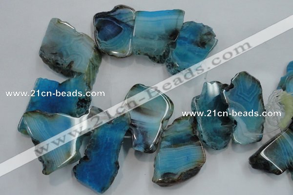 CTD1502 Top drilled 20*40mm - 25*50mm freeform agate slab beads