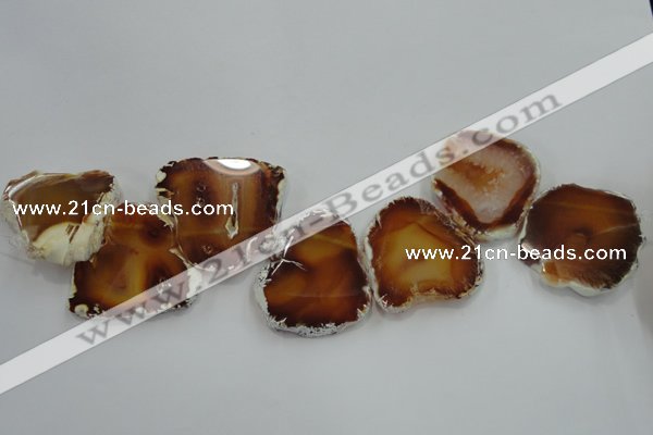 CTD1505 Top drilled 40*50mm - 40*55mm freeform agate slab beads