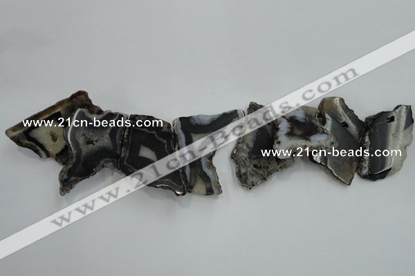 CTD1509 Top drilled 30*45mm - 40*55mm freeform agate slab beads