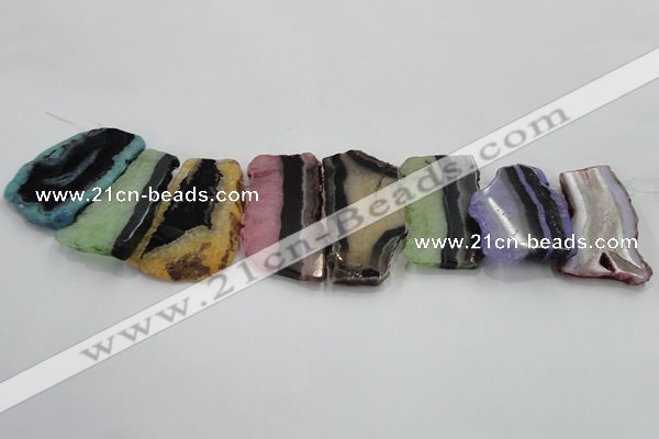 CTD1514 Top drilled 35*50mm - 40*55mm freeform agate slab beads