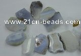 CTD1515 Top drilled 30*45mm - 35*60mm freeform blue lace agate slab beads