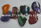 CTD1517 Top drilled 40*50mm - 45*70mm freeform agate slab beads