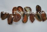 CTD1518 Top drilled 20*50mm - 30*65mm freeform agate slab beads