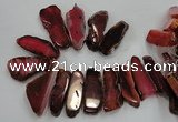 CTD1519 Top drilled 20*40mm - 25*65mm freeform agate slab beads