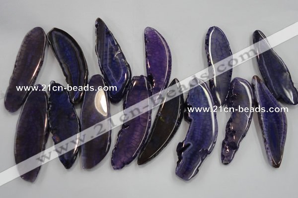 CTD1522 Top drilled 20*65mm - 25*80mm freeform agate slab beads